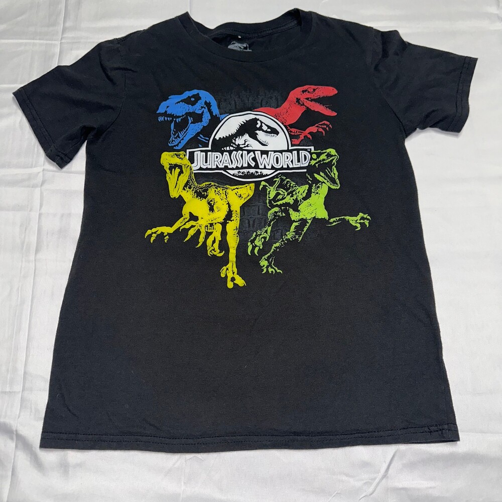 Jurassic World Boys XL Black Cotton Polyester T-Shirt Dinosaur Graphic